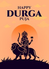 Happy durga pooja indian festival post design