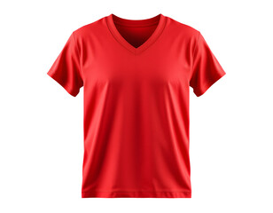 Red V-neck T-shirt Mockup - Apparel Presentation