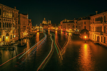 Grand Canal long exposure at night Venice