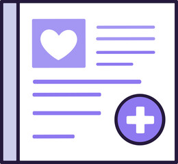 Obraz premium Digital health record with heart icon and plus symbol in flat style 