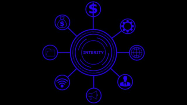 4k video Business, Internet and network concept Conceptual integrity depicted with professionals in a futuristic digital environmen 4k..