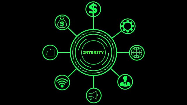 4k video Business, Internet and network concept Conceptual integrity depicted with professionals in a futuristic digital environmen 4k..