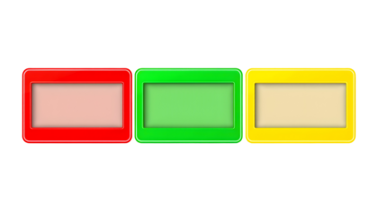 Three Rectangular Frames in Red, Green, and Yellow with Transparent Background