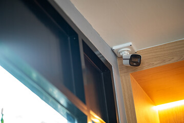 Security Camera Installed in Modern Room