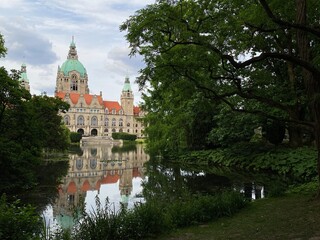 New Town Hall or Neues Rathaus in Hannover, Germany. 