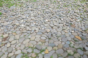 round and oval stones on the ground