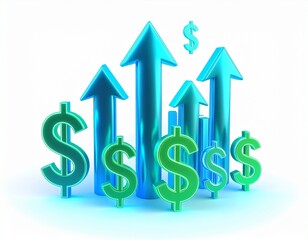 Obraz premium Futuristic 3D Arrows with Business Charts