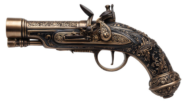 Decorative flintlock pistol replica from historical theme
