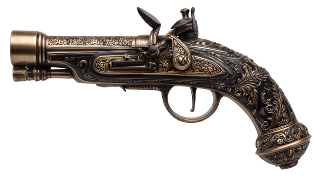 Decorative flintlock pistol replica from historical theme