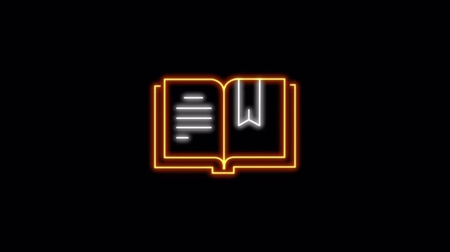 Neon Book Icon: Simple, Elegant, and Educational
