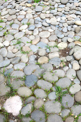 round and oval stones on the ground