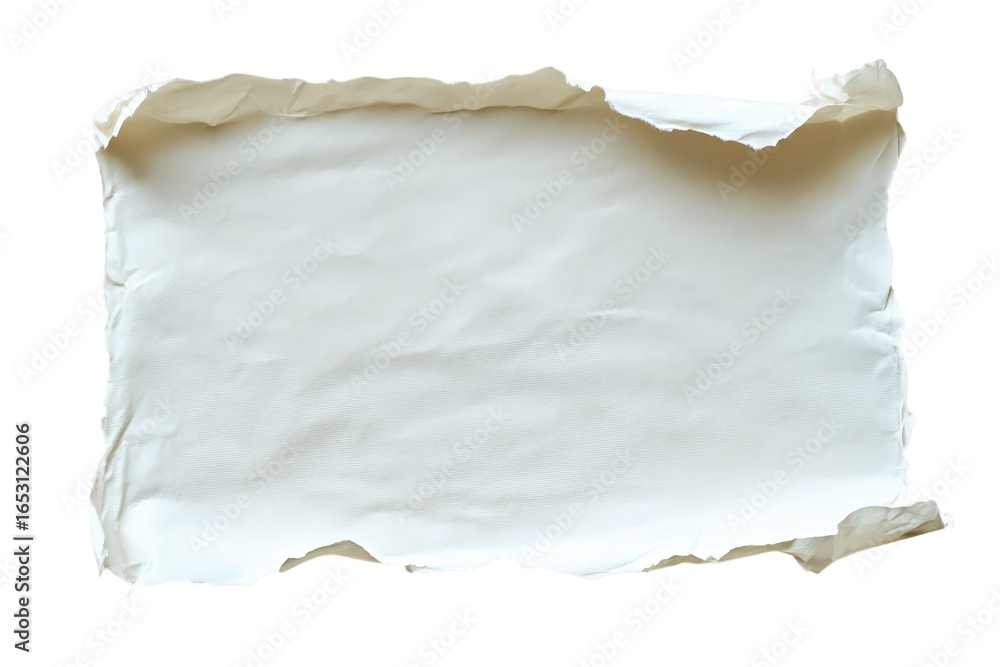Wall mural torn paper edge with texture isolated on transparent background
