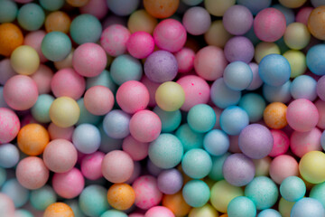 Close-up of Pastel-Colored Foam Balls