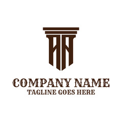 Simple Minimalist Pillar Column Attorney Law Firm Logo Icon Symbol Design