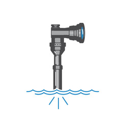 Plumbing pipe with water leak illustration on white background.