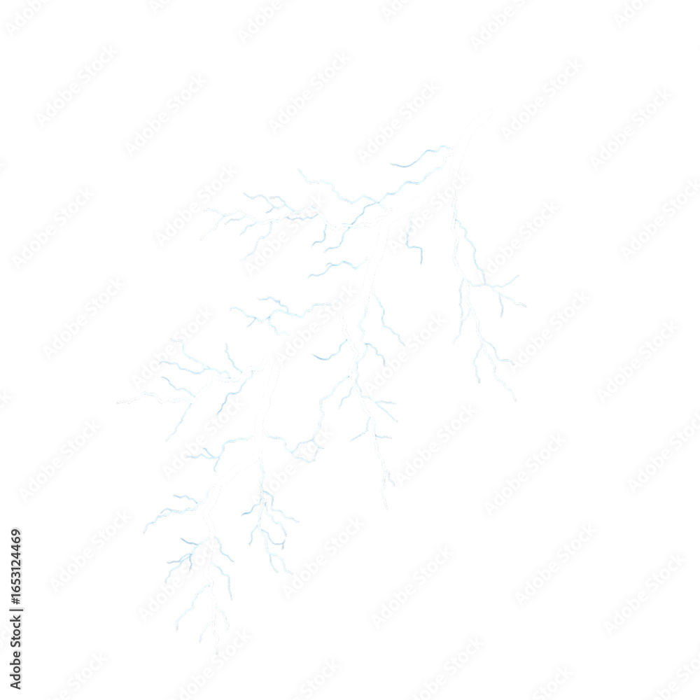 Poster abstract blue glowing energy effect with branching lines isolated on transparent background