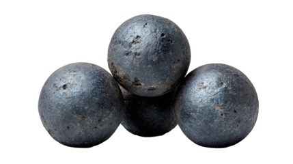 Group of three musket balls in triangle formation