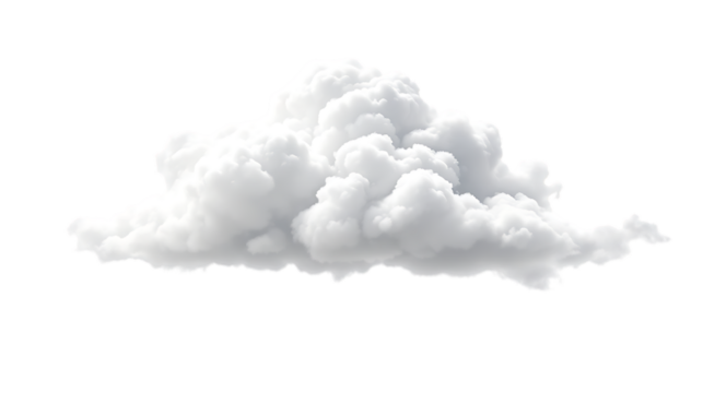 Fluffy White Cumulus Cloud Isolated on transparent background