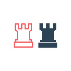 Rook chess vector illustration icons set