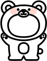 유치원 어린이집 동물 환경구성 동물 곰 반달곰 얼굴 합성도안 일러스트