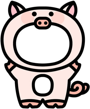 유치원 어린이집 동물 환경구성 동물 돼지 얼굴 합성도안 일러스트
