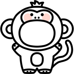 유치원 어린이집 동물 환경구성 동물 원숭이 얼굴 합성도안 일러스트
