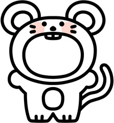 Obraz premium 유치원 어린이집 동물 환경구성 동물 쥐 얼굴 합성도안 일러스트