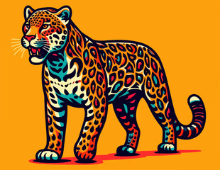 Obraz premium vector illustration of beast leopard