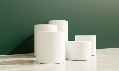 Minimalist Abstract Green Room for product presentation