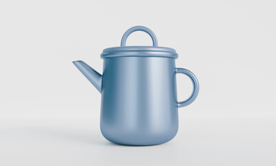 Metal teapots with hot drinks