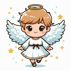 Fototapeta premium illustration of cute little angel