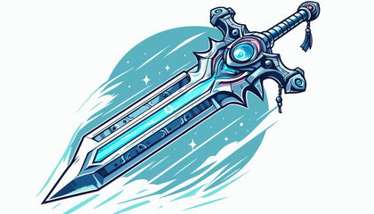 illustration of legendary sword game icon