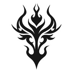 Burning tribal flame pattern vector art illustration design