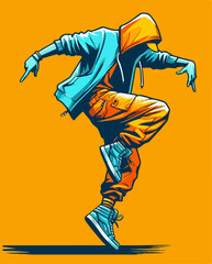 Obraz premium vector illustration of hip hop dancer
