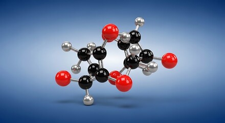 Detailed 3D Rendering of a Complex Molecular Structure