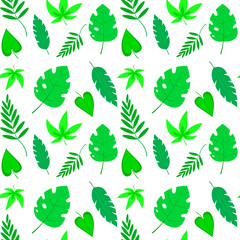 Tropical Leaves Pattern Vector