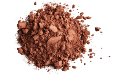 Loose brown makeup powder isolated on transparent background