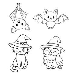 set of funny animals Halloween
