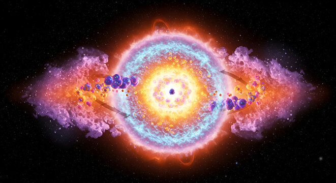 Nucleosynthesis Inside Stars Scientific Illustration