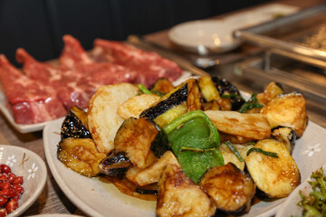 Stir-fried Potatoes, Eggplant, and Peppers. Chinese food