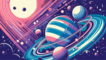 abstract space pop art color background