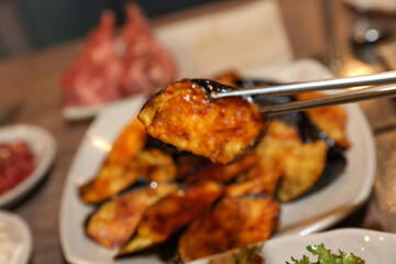 Stir-fried Potatoes, Eggplant, and Peppers. Chinese food