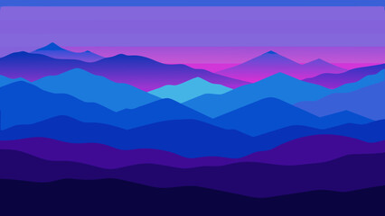 Beautiful layers of blue and purple mountains fading into a soft haze