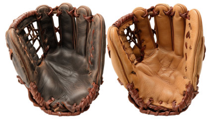 Two baseball gloves side by side