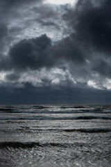 Stormy afternoon by Baltic sea, Liepaja, Latvia.