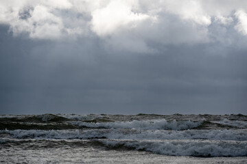 Stormy afternoon by Baltic sea, Liepaja, Latvia.
