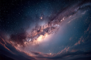 Celestial Symphony: A breathtaking panorama of the night sky, where stars ignite like diamonds scattered across an infinite canvas of cosmic beauty, inspiring awe and wonder.