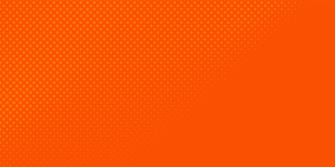 Fototapeta premium Orange halftone dots, abstract pattern with dark and bright gradient background. digital technology style modern