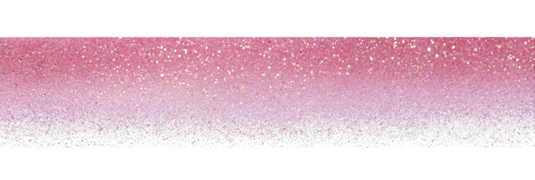Horizontal gradient of pink and white glitter