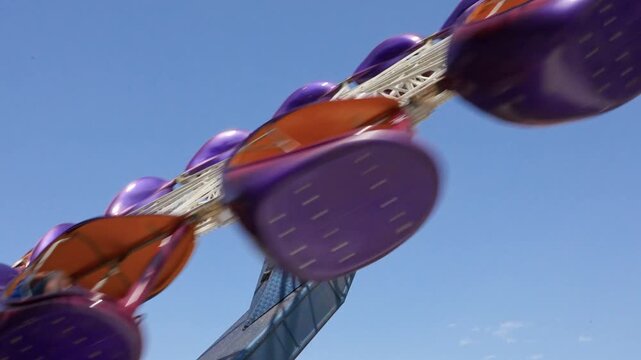 Amusement park carousels in summer. Sochi, Russia - 16 June 2025